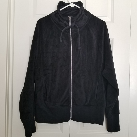 Andrew Marc NY black velour full zip trac jacket SZ XL - Picture 1 of 7